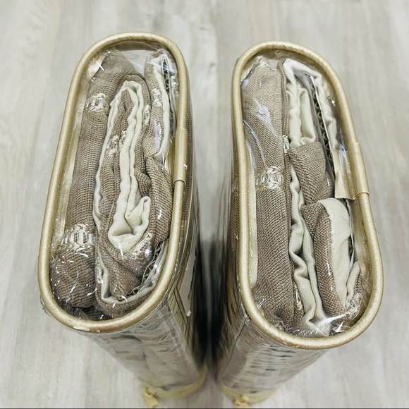 Rose Tree Laurenza Euro Sham Beige w/ Cream Embroidered Stripes 26 x 26" NIP NEW - Picture 9 of 9